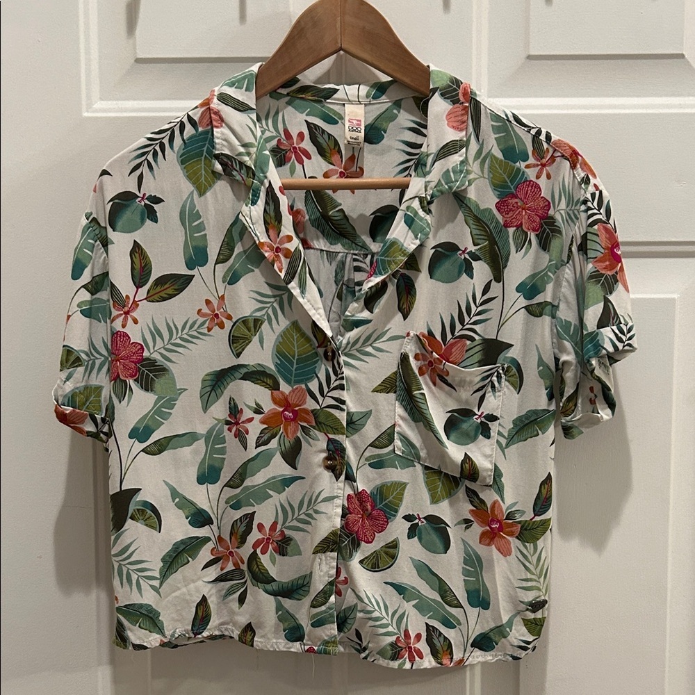 Floral Print Crop Top - Multicolor